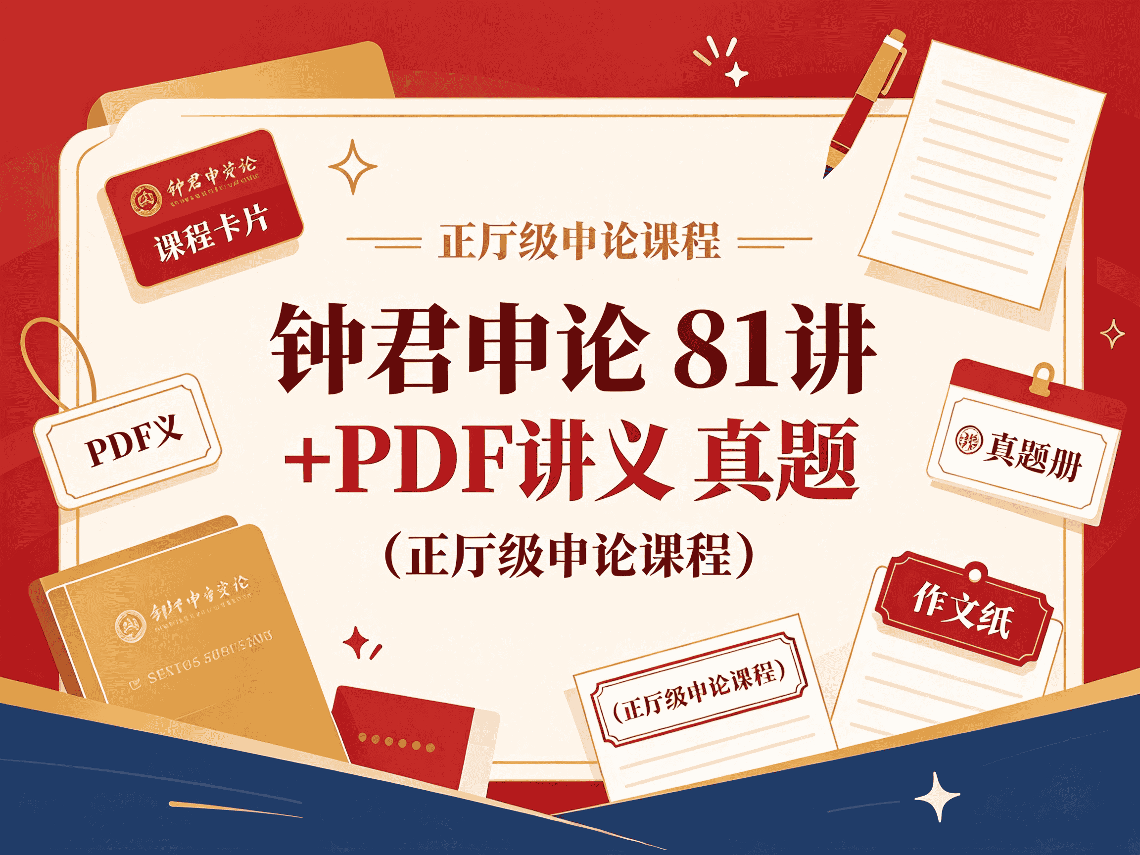 钟君申论 81讲 +PDF讲义 真题 (正厅级申论课程)全套教程资源分享-速优课